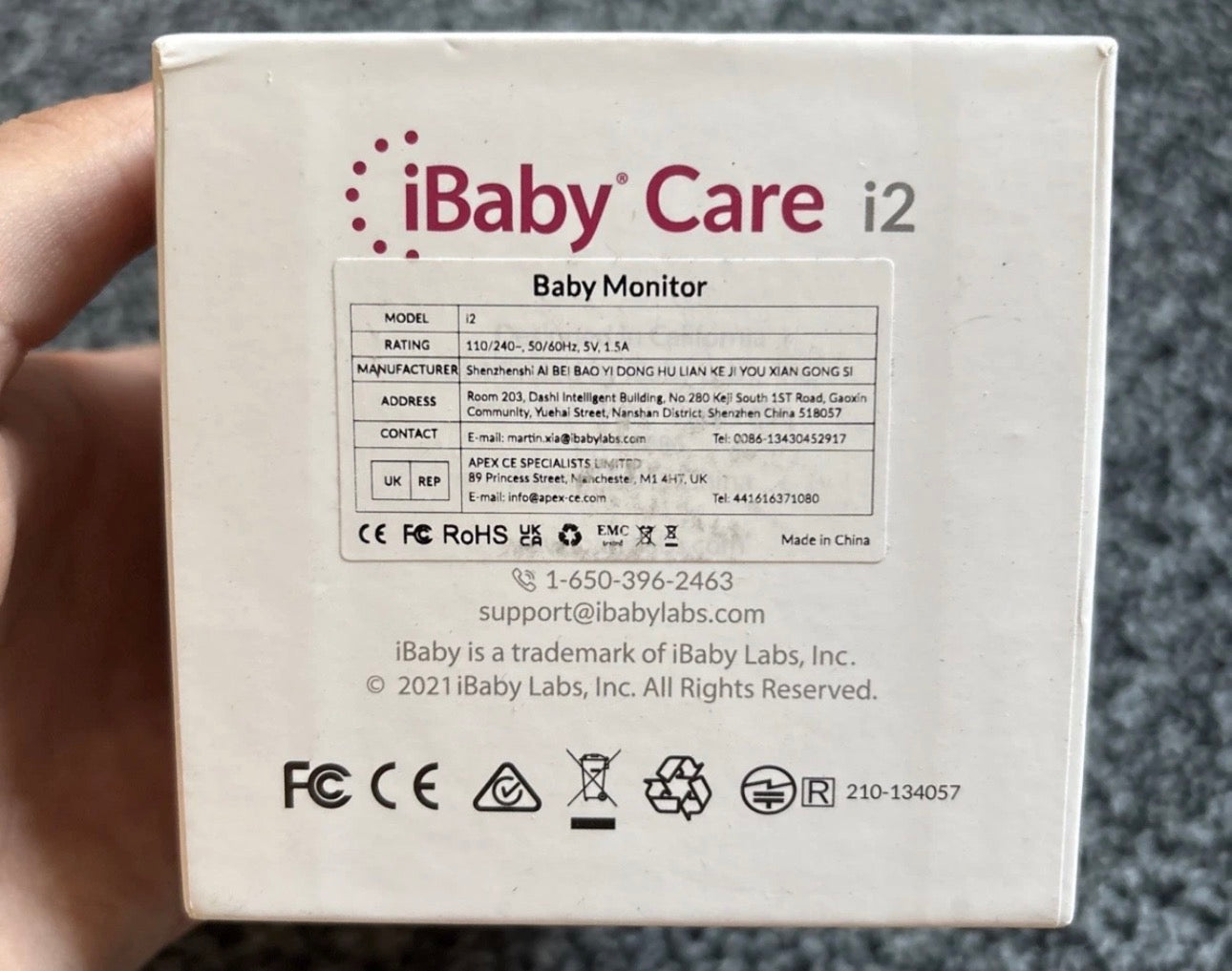 iBaby Care i2 Smart Baby Breathing Monitor with Camera and Audio - White