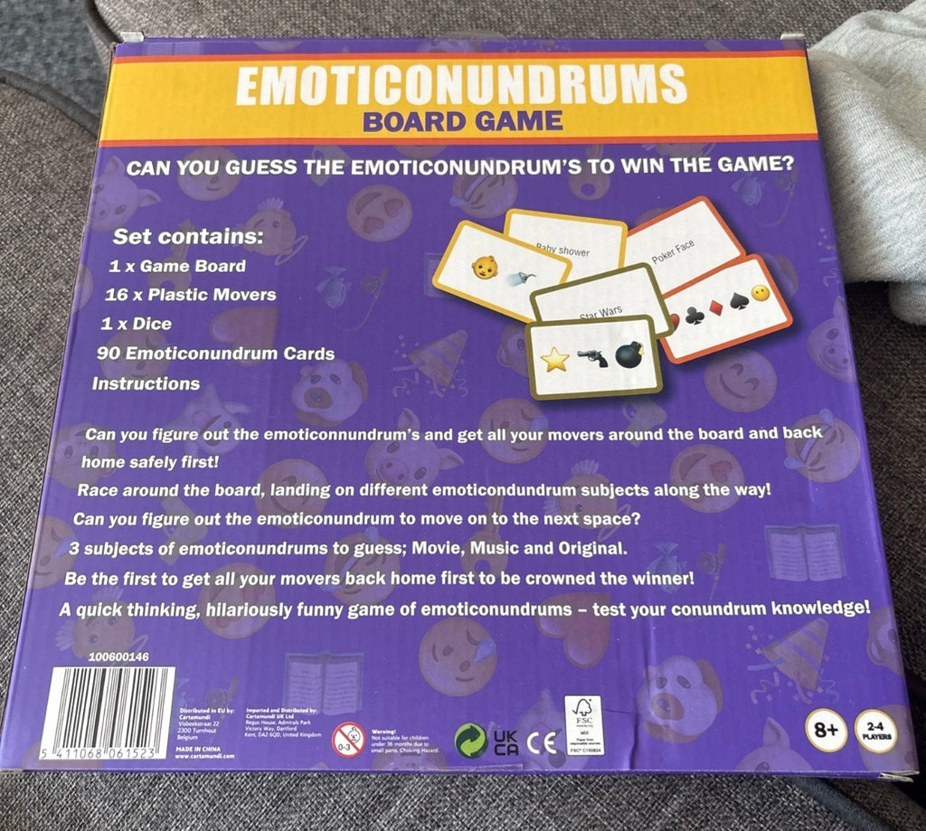 Emoticonundrums Family Board Game Emoji Quiz Party Game Complete