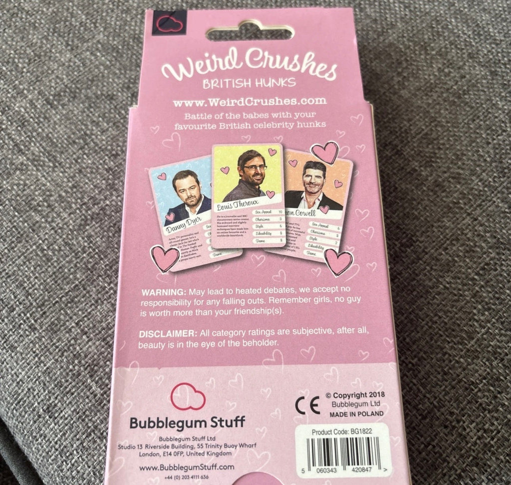 Weird Crushes 55 Hunks (british) Card Game Brand New