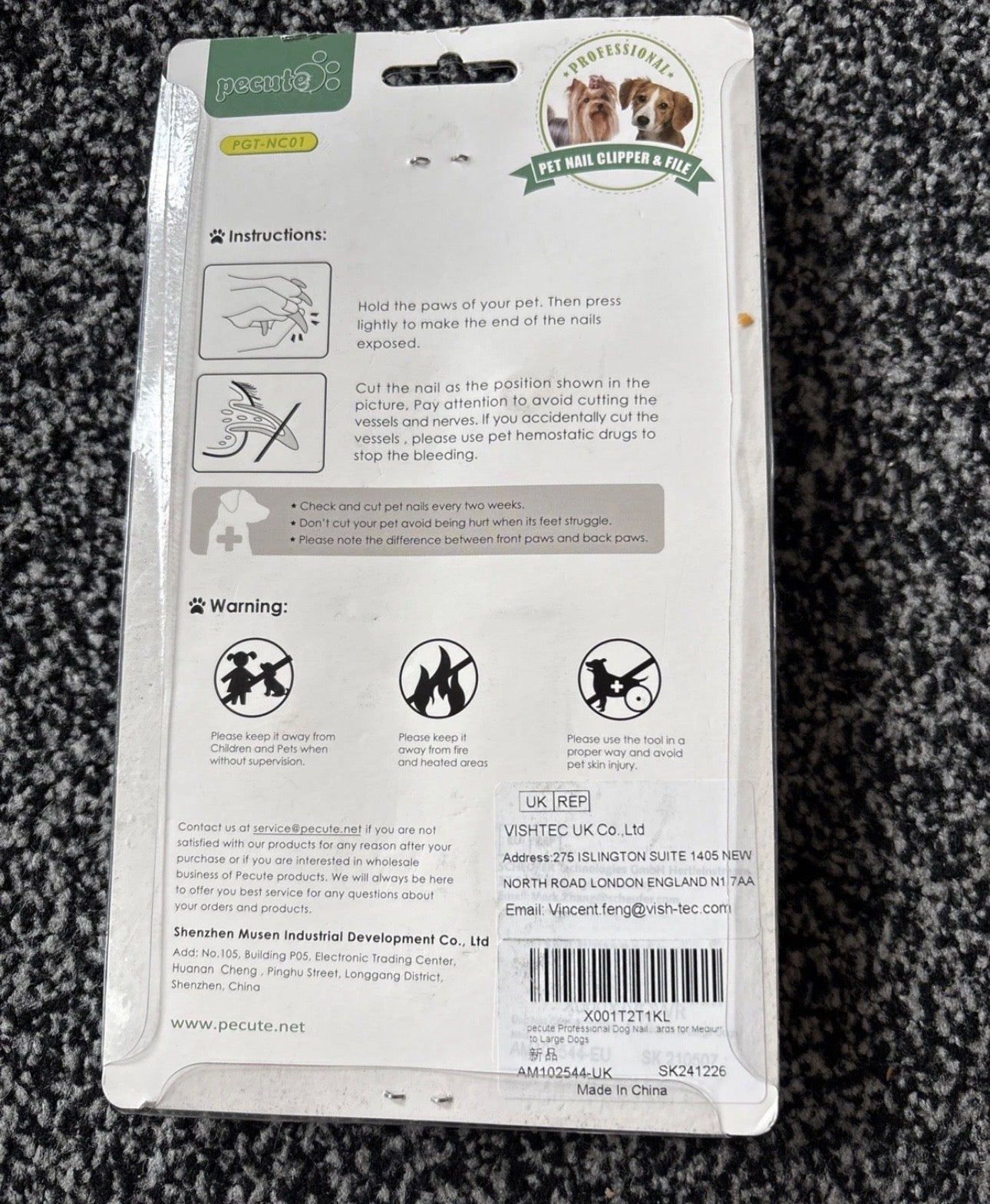 Secure Pet Nail Clipper And File Set PGT-NC01