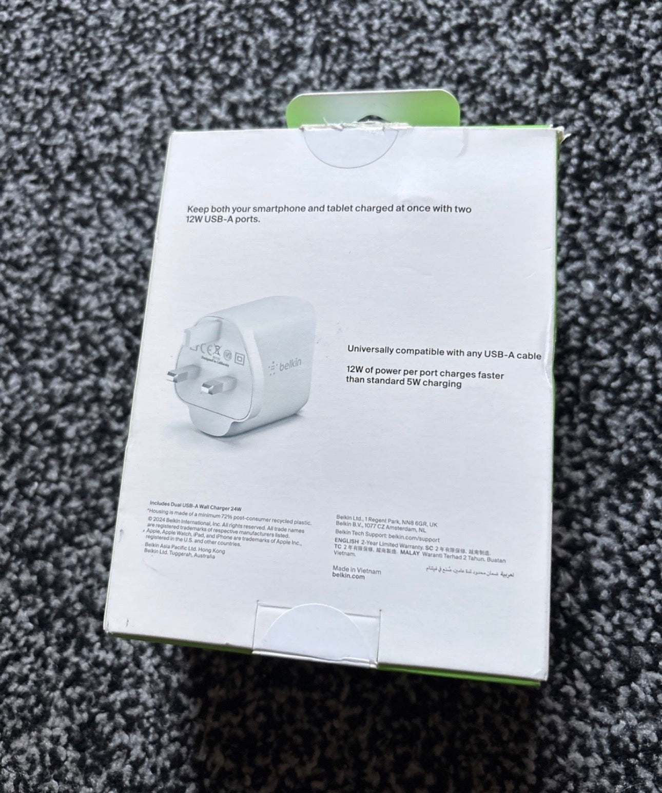 Belkin Boost Charge Dual USB-A Wall Charger 24W White