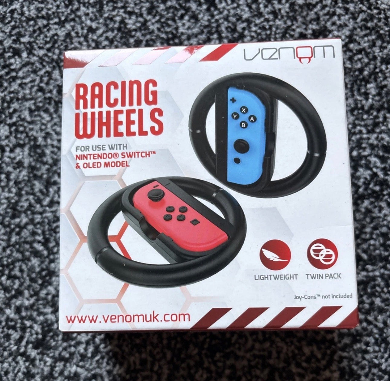 Venom Switch Racing Wheel Twin Pack for Nintendo Switch Joy Con Controllers