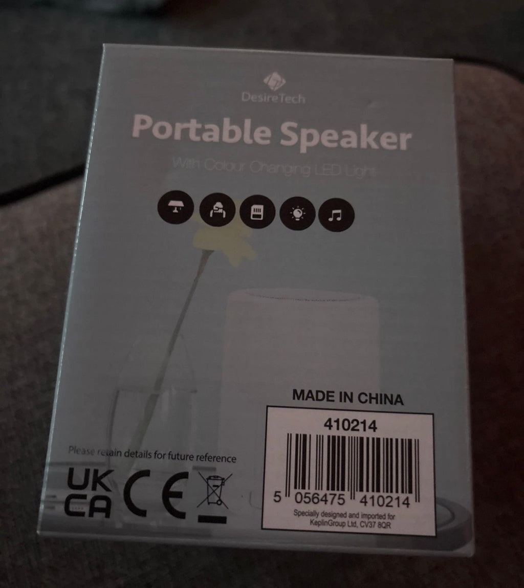 Desire Tech Portable Speaker With Colour Changing LED Light