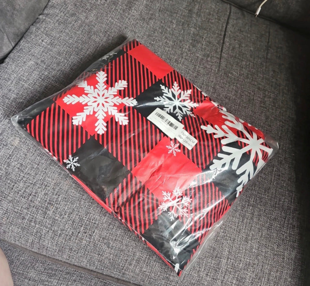 Red Black And White Christmas Tablecloth