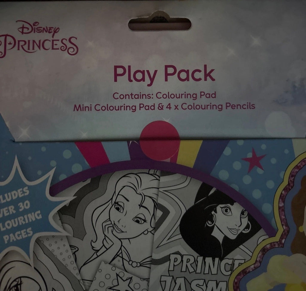 Disney Princess Play Pack Kids Activity Colouring Pad Book Pencil Set Stationery