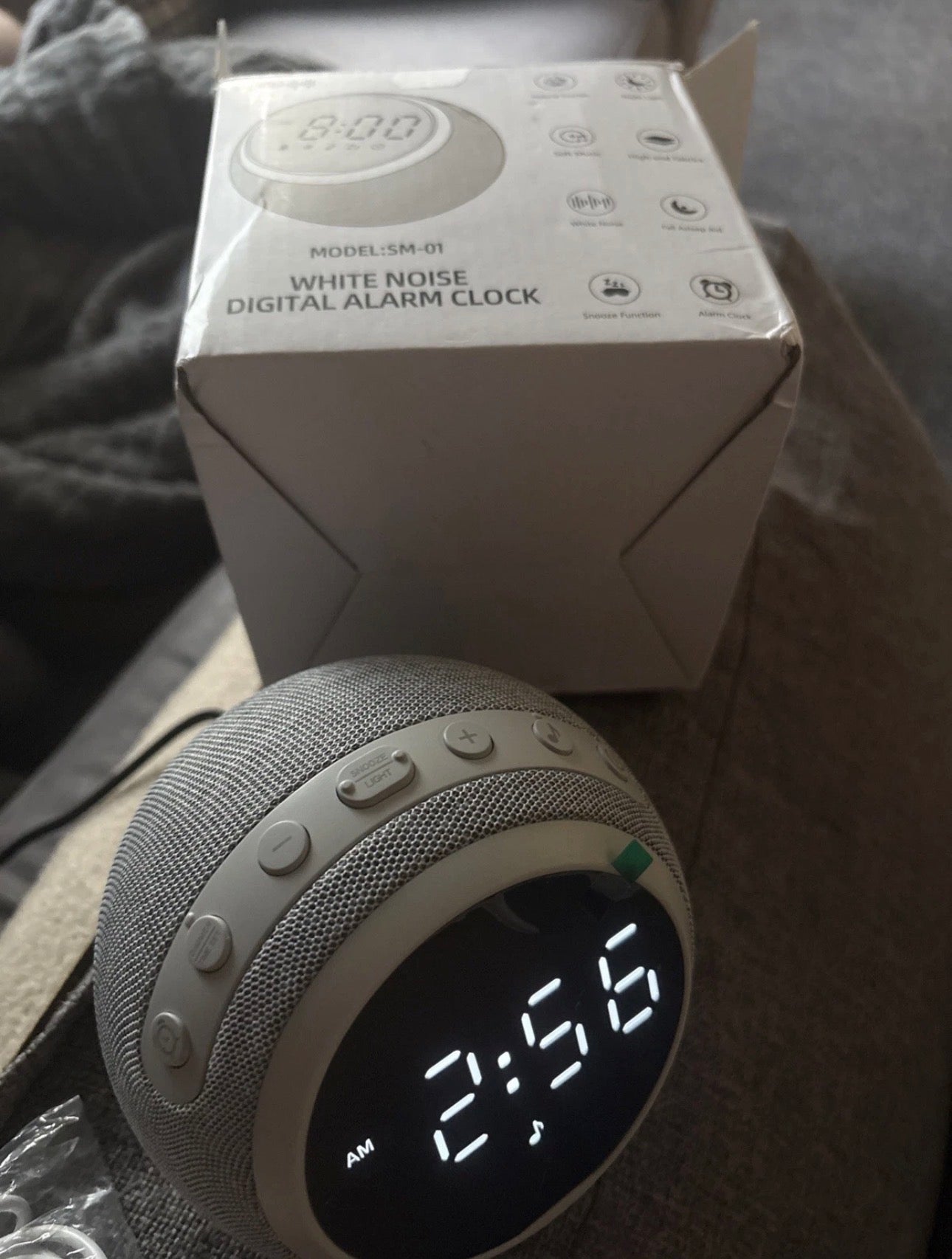 Smart Digital Alarm Clock with White Noise, 25 Sounds, Night Light, Snooze, Slee