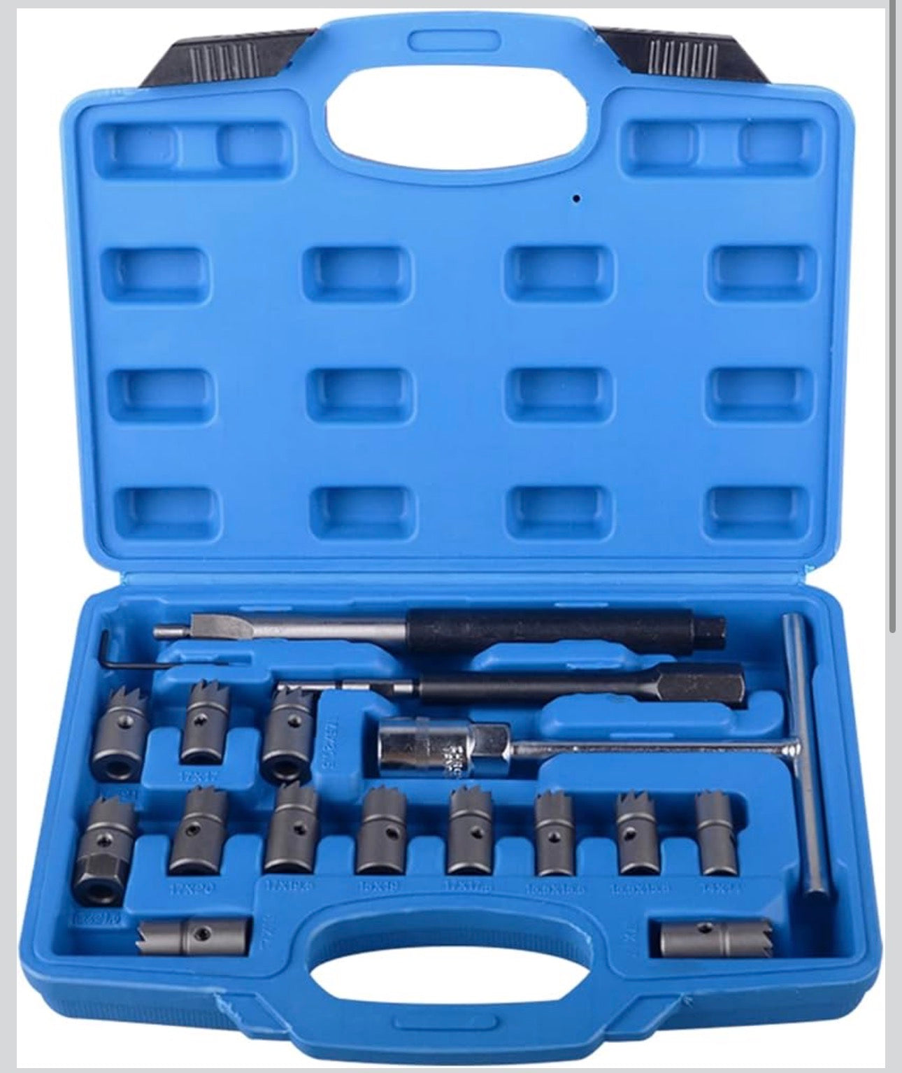 17 TOOLS DIESEL ENGINE INJECTOR CLEANER CLEAN CARBON SEAT CUTTER CUTTING SET
