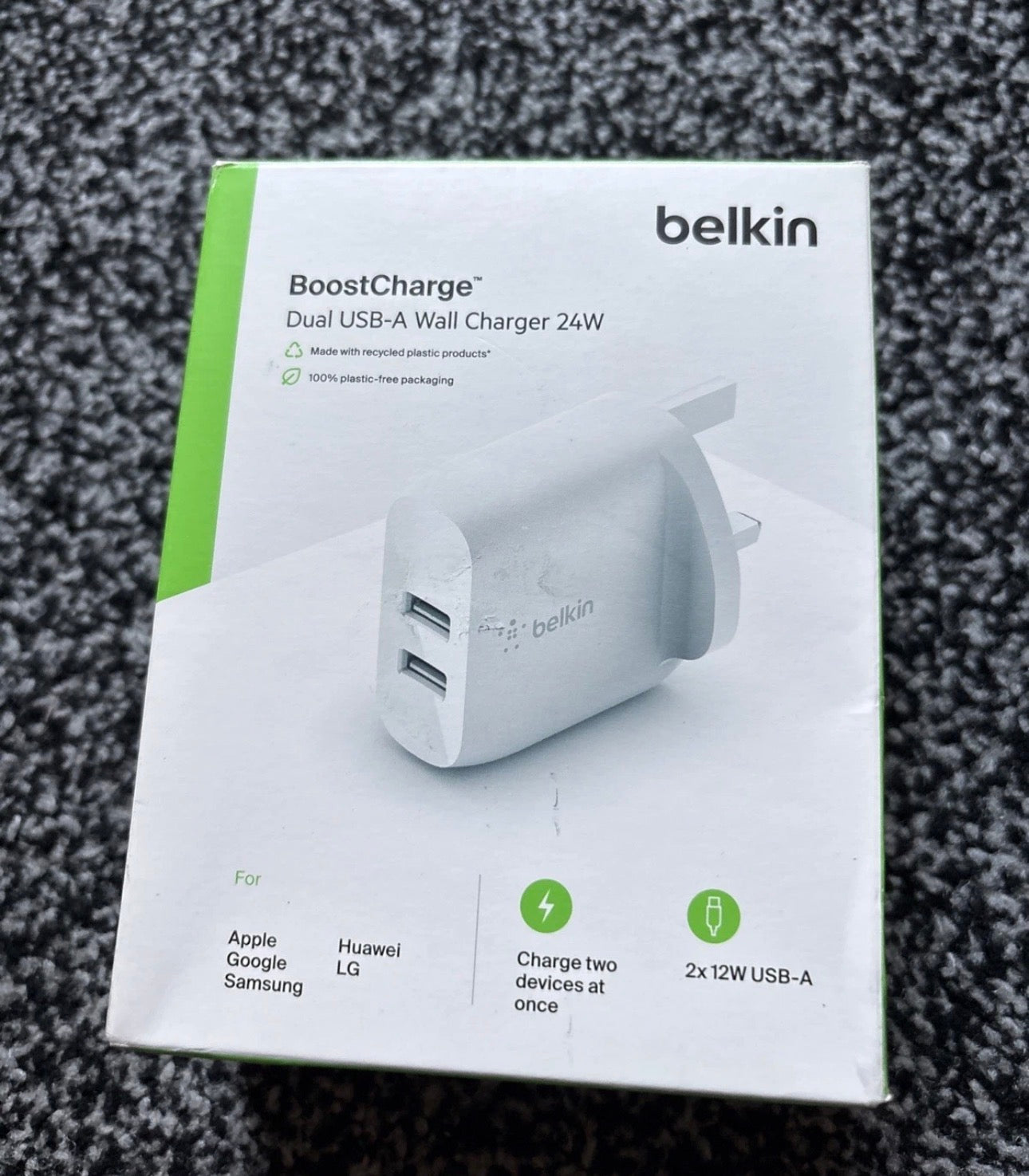 Belkin Boost Charge Dual USB-A Wall Charger 24W White