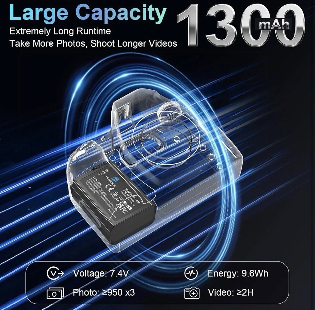 Homesuit NP-FW50 Battery and Triple Micro USB Charger for Sony A6000 See Photo