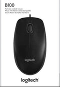 Logitech B100 Optical Mouse Wired USB, Black