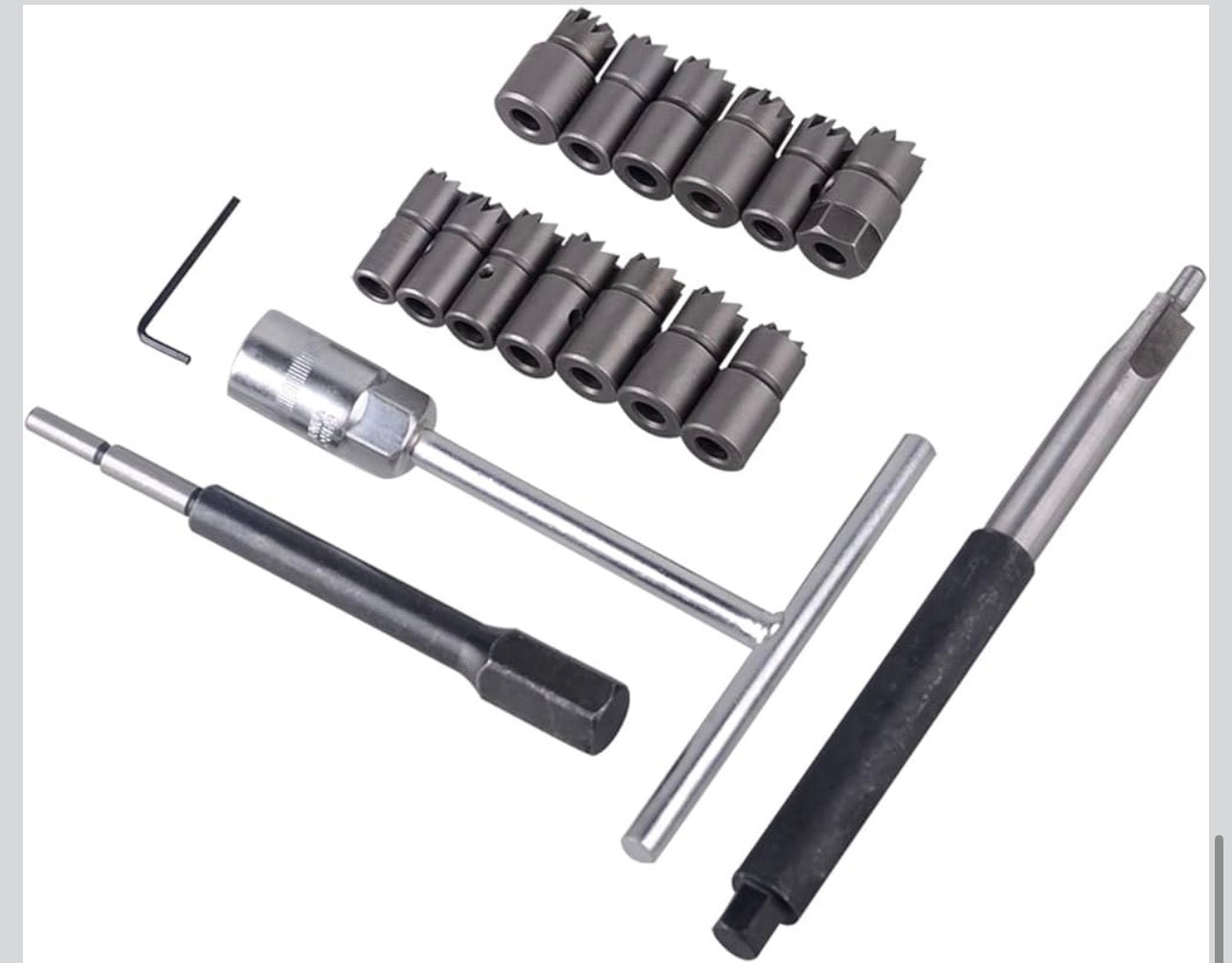 17 TOOLS DIESEL ENGINE INJECTOR CLEANER CLEAN CARBON SEAT CUTTER CUTTING SET