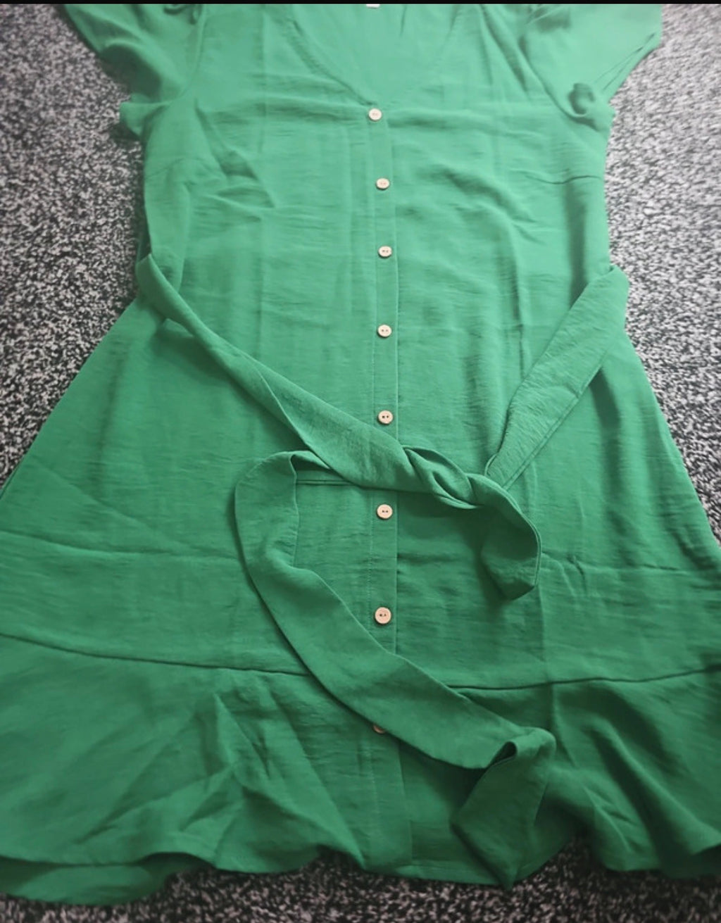 Women Size S Green Short  Sleeve And Short Length Summer Dress Brand New