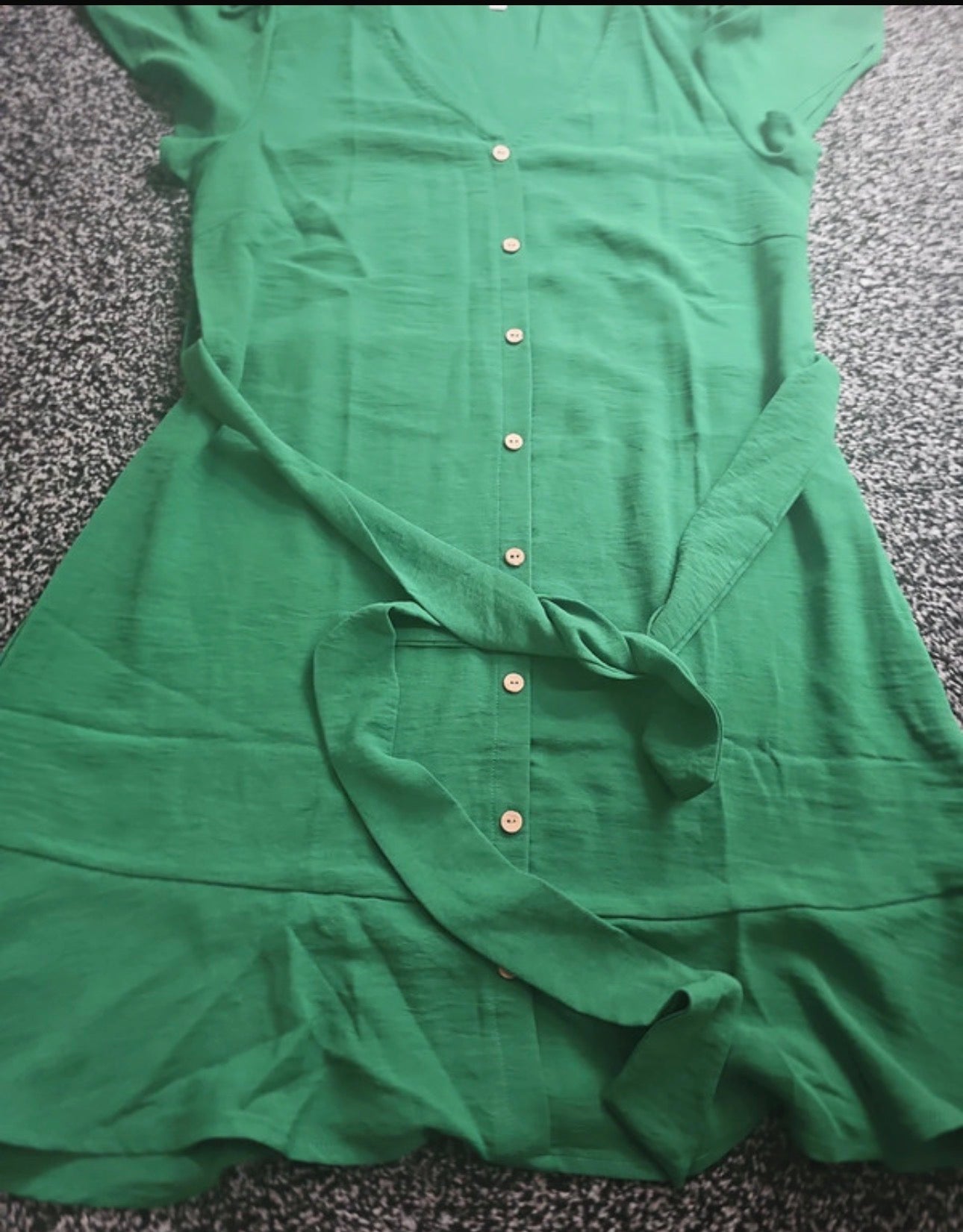 Women Size S Green Short  Sleeve And Short Length Summer Dress Brand New