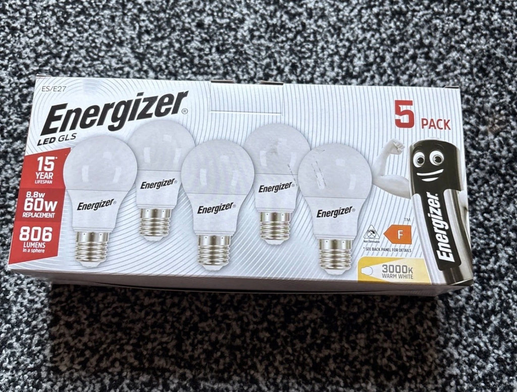 Energizer LED GLS 8.8 W 5 Pack 806 Lumens 3000k Warm White E27