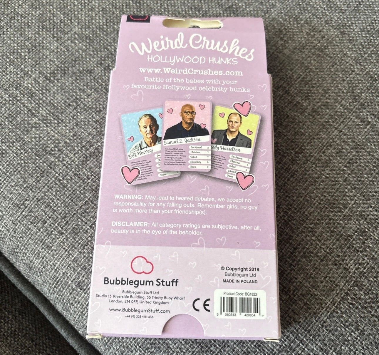 Weird Crushes Hollywood Celebrity Hunks Card Game Top Trump Game for Hen Parties